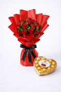 Passion Red Roses and Chocolate Gift - Onlineflowersdubai.ae