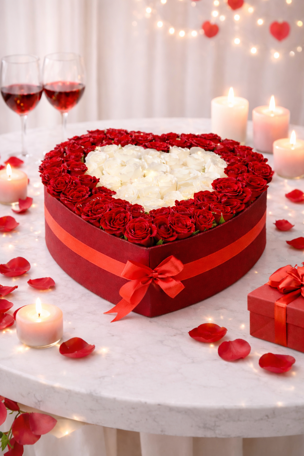 101 Red & White Roses - Onlineflowersdubai.ae