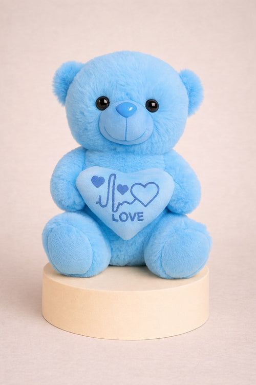 Blue Love Teddy – 28 cm - Onlineflowersdubai.ae