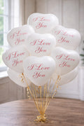 I Love You White Heart Helium Balloon Set - Onlineflowersdubai.ae