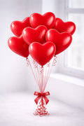 Red Heart Balloon Set – 10 pcs - Onlineflowersdubai.ae
