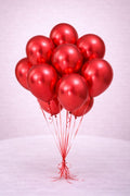 Red Chrome Helium Balloons – Set of 10 - Onlineflowersdubai.ae