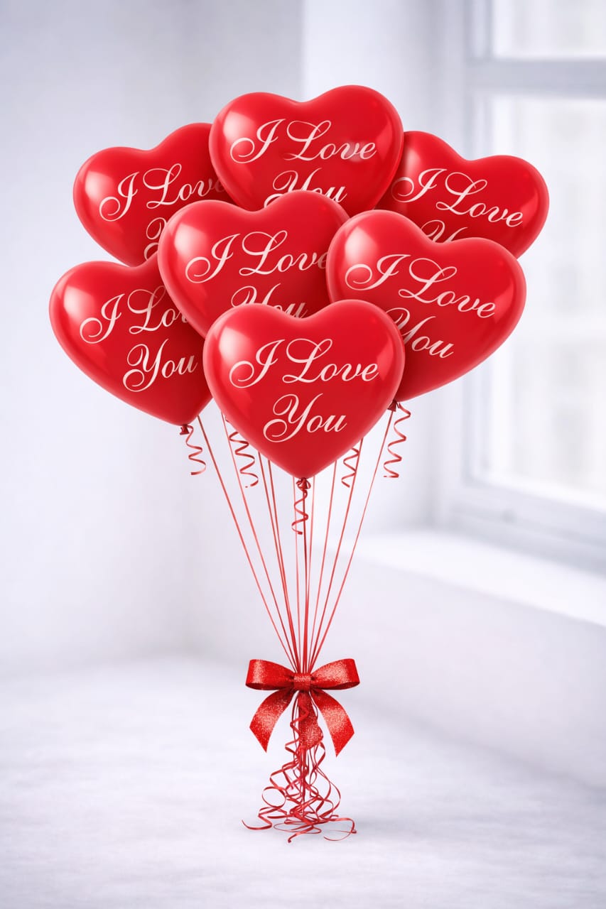 I Love You Red Heart Balloon Set - Onlineflowersdubai.ae